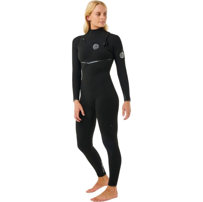 2024 Rip Curl Frauen E-Bomb 3/2mm Brustreiverschluss Neoprenanzug 15NWFS - Black